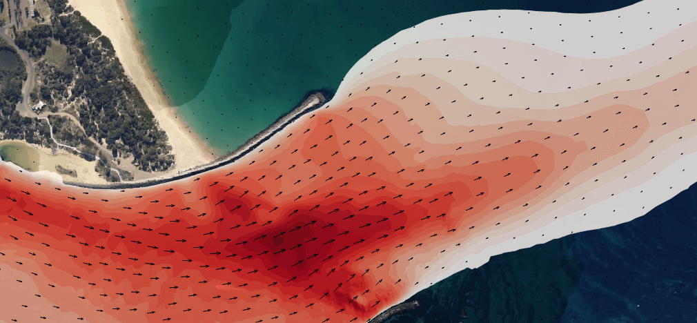Hydrodynamic modelling map output